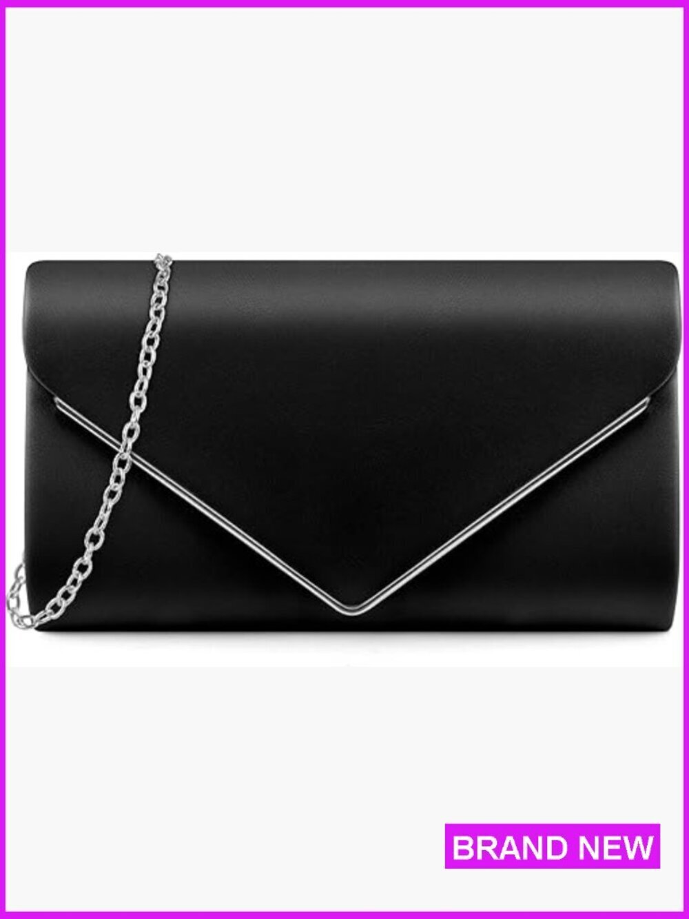 PU Leather Evening Clutch Envelope Style Shoulder Bag Party Wedding Prom